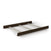 The Child Craft F06454 Full-Size Bed Rails in Slate feature a dark brown wooden headboard and footboard, three metal support slats, and sturdy bed rails—perfect for converting your crib to a full-size bed. Shown on a white background.