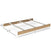 The Child Craft F06464 Full-Size Bed Rail in Nutmeg features a wooden frame with three metal support slats, ideal for crib conversion kits or full-size bed rails. Measures 76