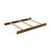 The Child Craft F06474 Full-Size Bed Rails in Cocoa Bean are shown unassembled on a white background, featuring four horizontal slats and two side rails. Compatible with full-size bed rails or convertible cribs; mattress and headboard not included.