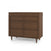 The Child Craft Surrey Hill 3 Drawer Dresser in Toasted Chestnut features a mid-century modern design with three wide drawers, angled legs, and geometric drawer fronts, displayed against a white background.