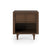 The Surrey Hill Nightstand by Child Craft features a single drawer with a geometric pattern, an open lower shelf, and four tapered legs. Finished in toasted chestnut, this wooden piece adds warm style to any room.