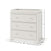 The Child Craft Harmony 3-Drawer Dresser with Changing Table Topper in Brushed Cotton offers nursery storage with three drawers, two round knobs each, and measures 35