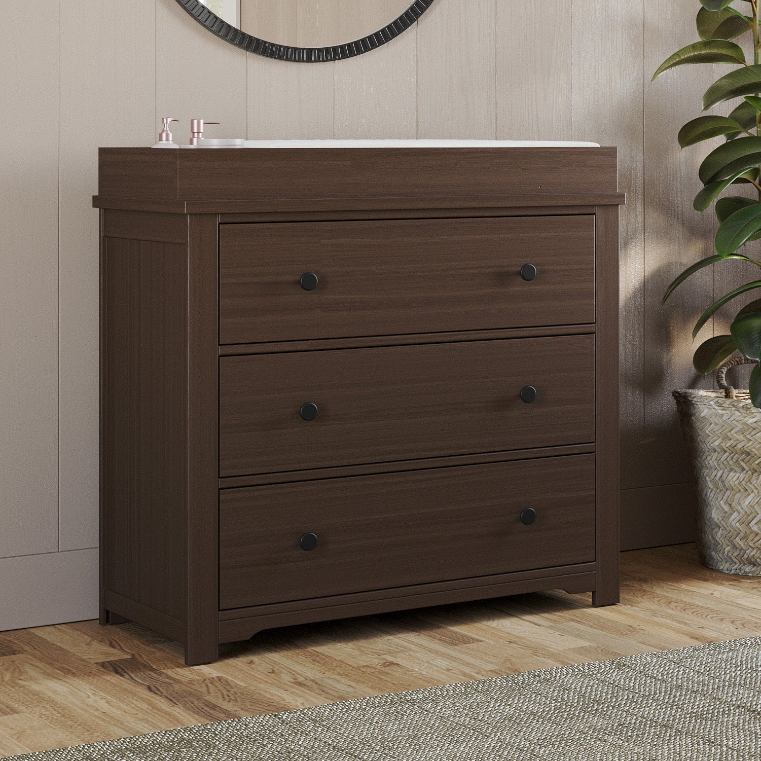brown changing table dresser Amazon.com : YeTom Changing Table Dresser, Baby Dresser with 3 Fabric Drawers and 2 Shelves, Multi-Functional Baby Changing Table with Pad, Classic Nursery Dresser, Diaper Changing Station, Rustic Brown : Baby