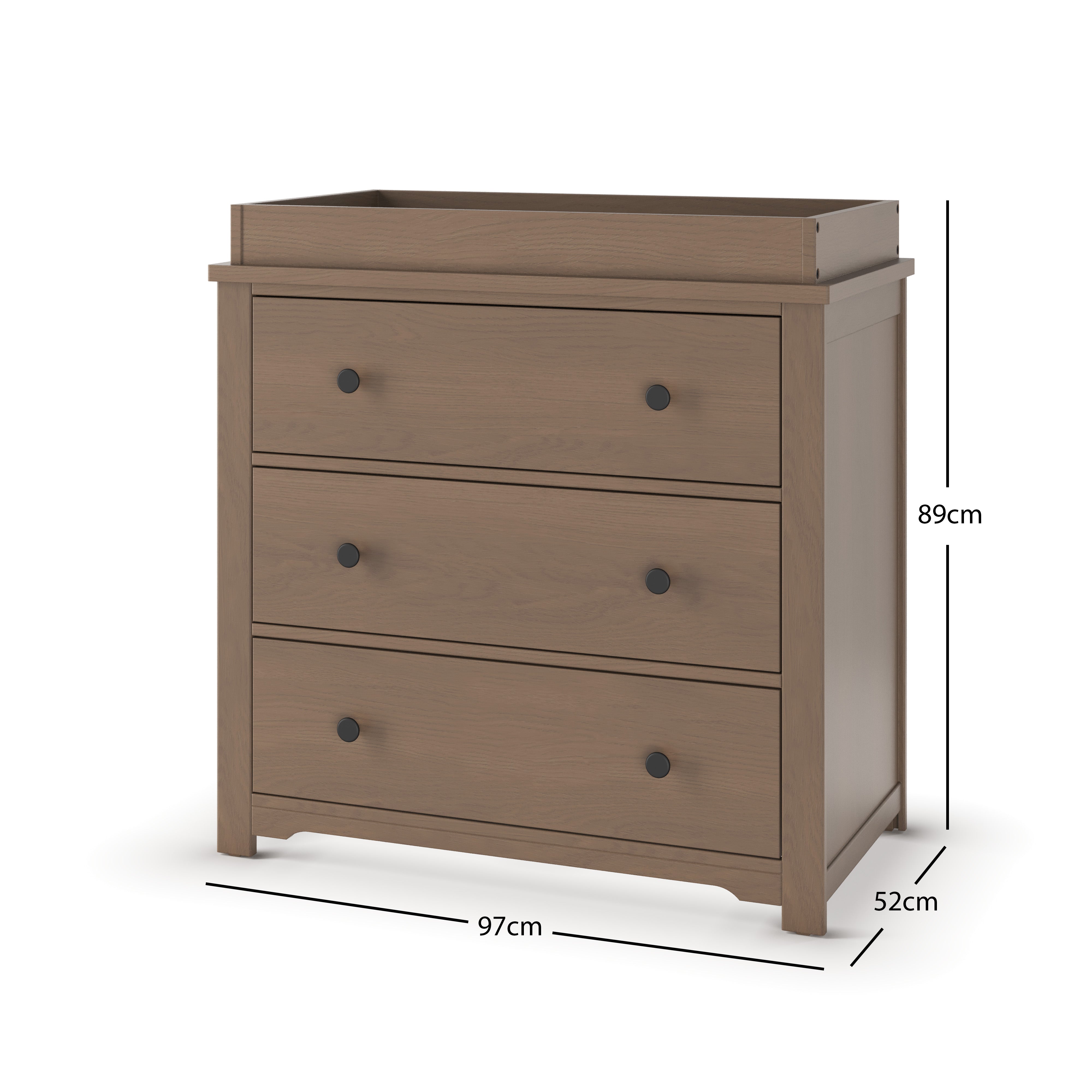 Harmony 3-Drawer Dresser with Changing Table Topper- Dusty Heather at Child Craft Harmony 3-Drawer Dresser with Changing Table Topper- Dusty Heather at Child Craft