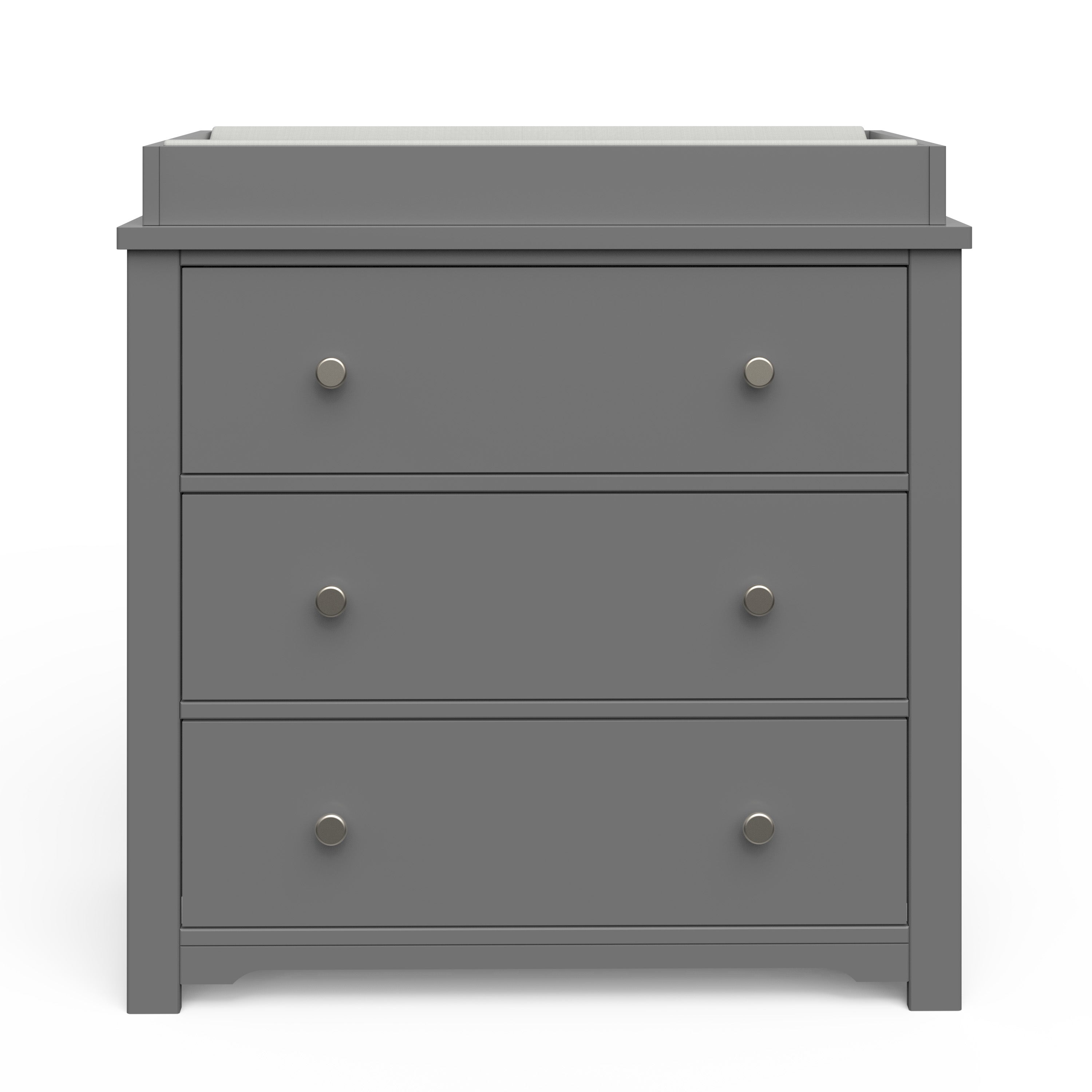 Harmony 3-Drawer Dresser with Changing Table Topper, Cool Gray at Child Craft Harmony 3-Drawer Dresser with Changing Table Topper, Cool Gray at Child Craft
