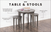 The Child Craft Geo Table and Stools Set in Dapper Gray features a round pine wood table with two geometric-leg kid-sized stools (15