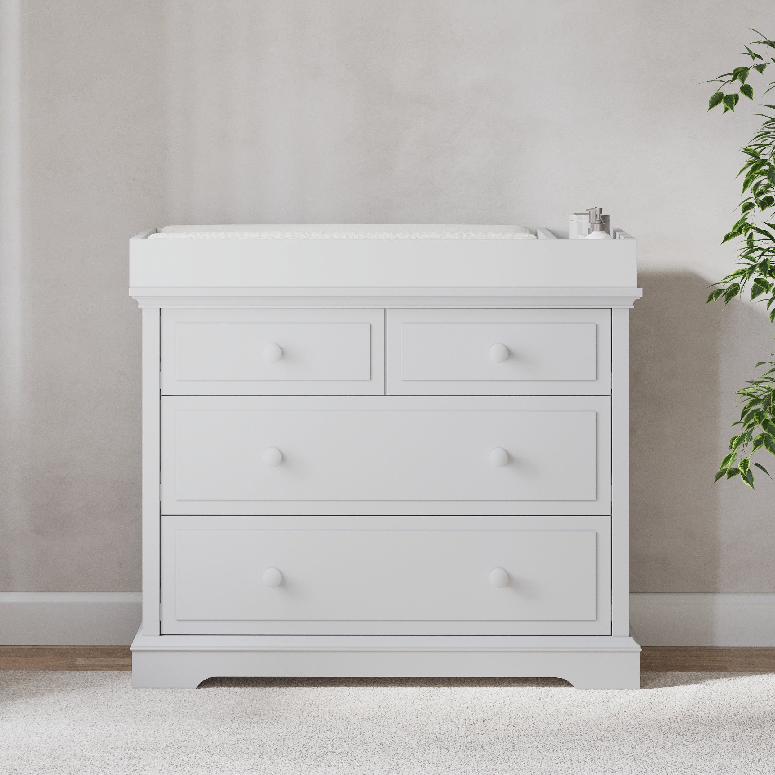 white changing table dresser Changing Table Topper, Matte White