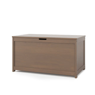 The Child Craft Harmony 33" Kids Toy Box in Dusty Heather is a rectangular wooden storage chest with a flat lid and front handle cutout, shown on a plain white background.
