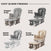 The Child Craft Cozy Glider and Ottoman in Dapper Gray is one of four cozy sets, each labeled by finish: Dapper Gray (light gray), Cool Gray (dark gray), Matte White (white with gray), and Dusty Heather (beige).