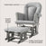 The Child Craft Tranquil Nursery Glider Cushion offers smooth gliding, a sturdy rubber wood frame, detachable cushions, and comes with a matching ottoman—making it the perfect gray rocking chair for your baby's nursery.