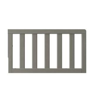 The Child Craft F09501 Toddler Guard Rail in Lunar Gray is a sturdy wooden rail with vertical slats, shown from the front against a white background.