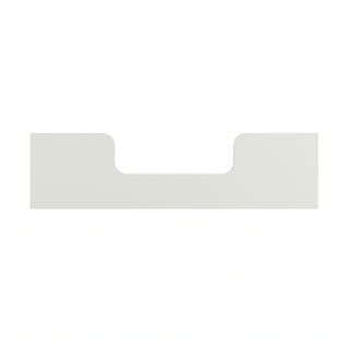 The Child Craft Toddler Guard Rail in Cloud White features a rectangular panel with a U-shaped notch at the top, designed to fit your crib, shown against a plain white background.