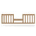 The Child Craft F09514 Toddler Guard Rail in Nutmeg features vertical slats and a central gap for easy access, providing safety and fall prevention when converting your crib to a toddler bed.