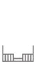 A simple black outline of a bridge with railings and a flat deck, viewed from the front on a white background, resembles the Child Craft Toddler Guard Rail – Cool Grey.
