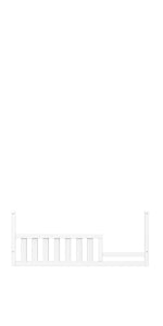 The Child Craft F09554 Toddler Guard Rail in Matte White, featuring vertical slats, is displayed against a plain white background.