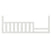 The Child Craft Toddler Guard Rail in White/Brown features vertical slats and an uneven top edge, easily attaching to a toddler bed or crib conversion to add extra safety for your child.