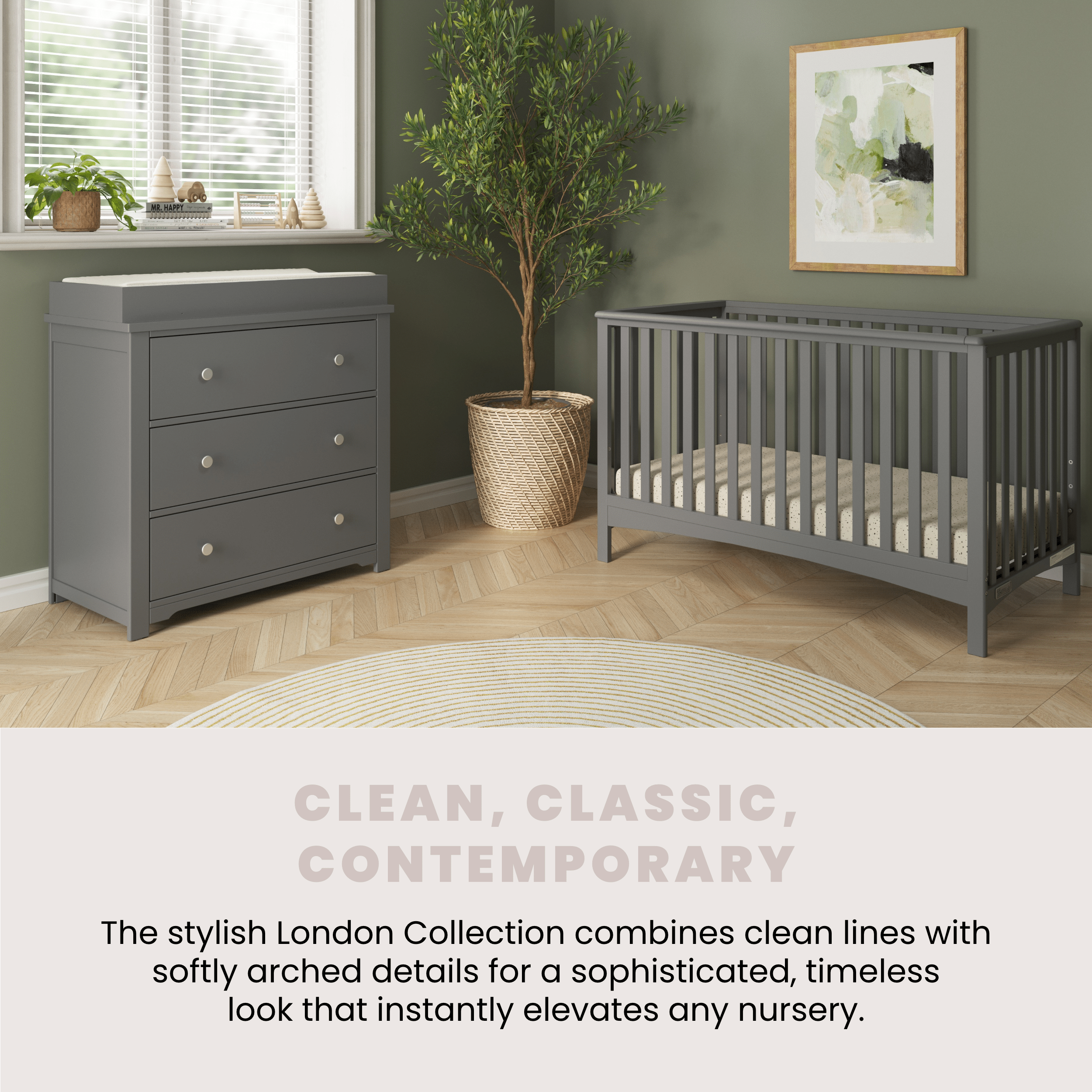 Harmony 3-Drawer Dresser with Changing Table Topper, Cool Gray at Child Craft Harmony 3-Drawer Dresser with Changing Table Topper, Cool Gray at Child Craft