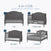 The Camden 2-Piece Nursery Set With Crib and Dresser is shown as a full crib, toddler bed, day bed, and full bed, with labels indicating it grows with a child from birth to five years alongside a 3-drawer dresser.