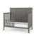 The Child Craft F09501 Toddler Guard Rail in Lunar Gray features strong wood construction, chevron-patterned design, side rails for safety, and pairs perfectly with a white mattress for a sturdy, modern look in any child’s bedroom.