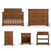 The Child Craft Redmond Full Panel 4-in-1 Convertible Crib in Coach Cherry comes as part of a five-piece nursery set including a three-drawer dresser, tall chest, compact nightstand with storage, and an open two-shelf changing table.