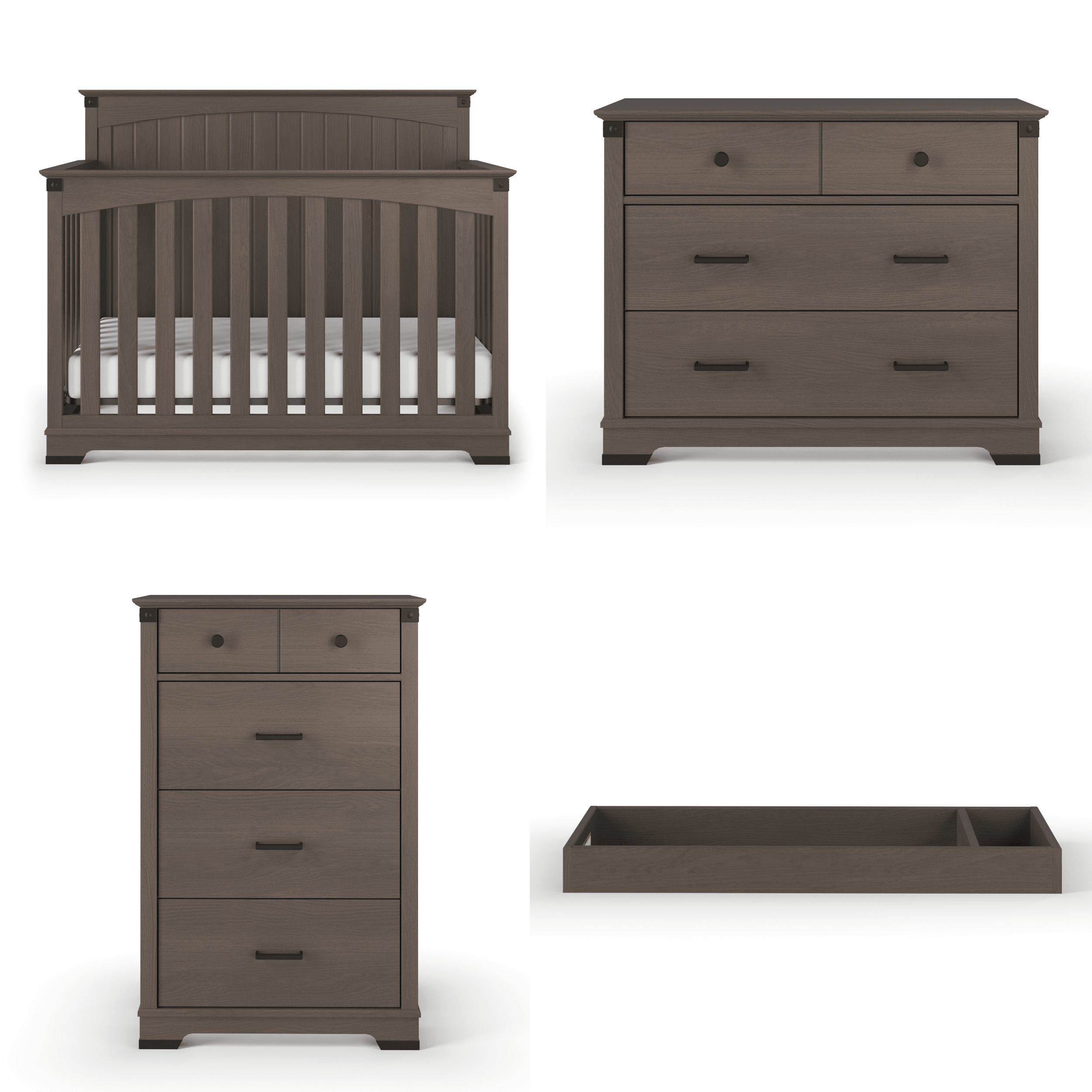rustic grey crib and dresser Straight Panel Crib Weathered Espresso