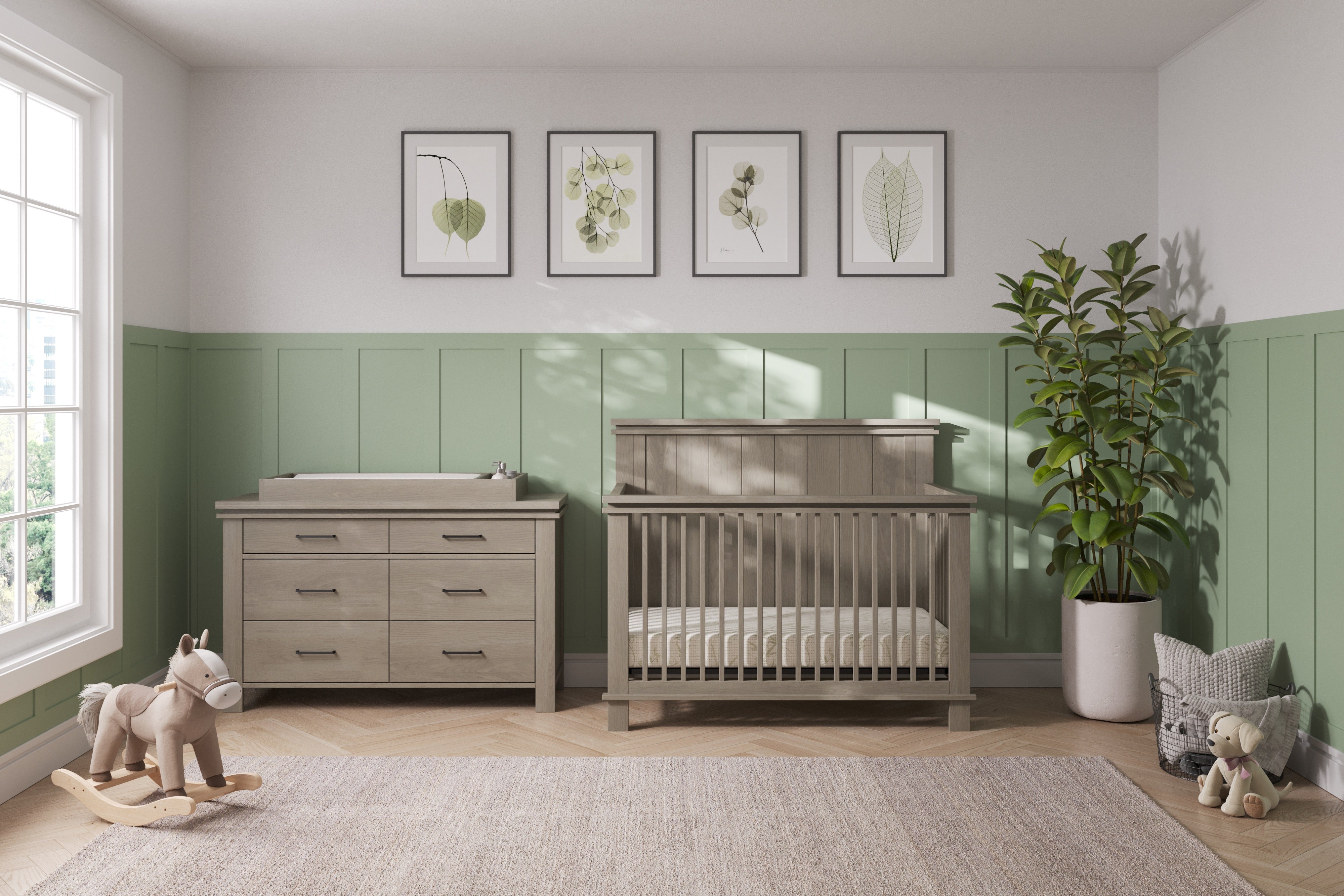 Denman Double Dresser, Crescent Gray | Nursery Dressers | Child Craft Denman Double Dresser, Crescent Gray | Nursery Dressers | Child Craft