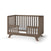 The Child Craft Toddler Guard Rail in Dusty Heather features angled legs and two front panel openings, with baby-safe finishes for modern style and safety. Displayed against a plain white background.