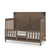 The Child Craft F09514 Toddler Guard Rail in Dusty Heather features solid wood construction, crib guard rails on both sides, a high headboard with metal accents, and low mattress support—all shown on a plain white background.