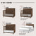Infographic of the Child Craft Surrey Hill 4-in-1 Convertible Crib in Toasted Chestnut shown as a crib, toddler bed (with guard rail), day bed (one side open), and full bed (with headboard/footboard). Guard rails sold separately.