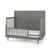 The Child Craft F09502 Toddler Guard Rail in Lunar Gray features a high back panel, low front rail, and side vertical slats. Pairs with Child Craft cribs for added safety and style. Includes a white mattress for a modern touch.