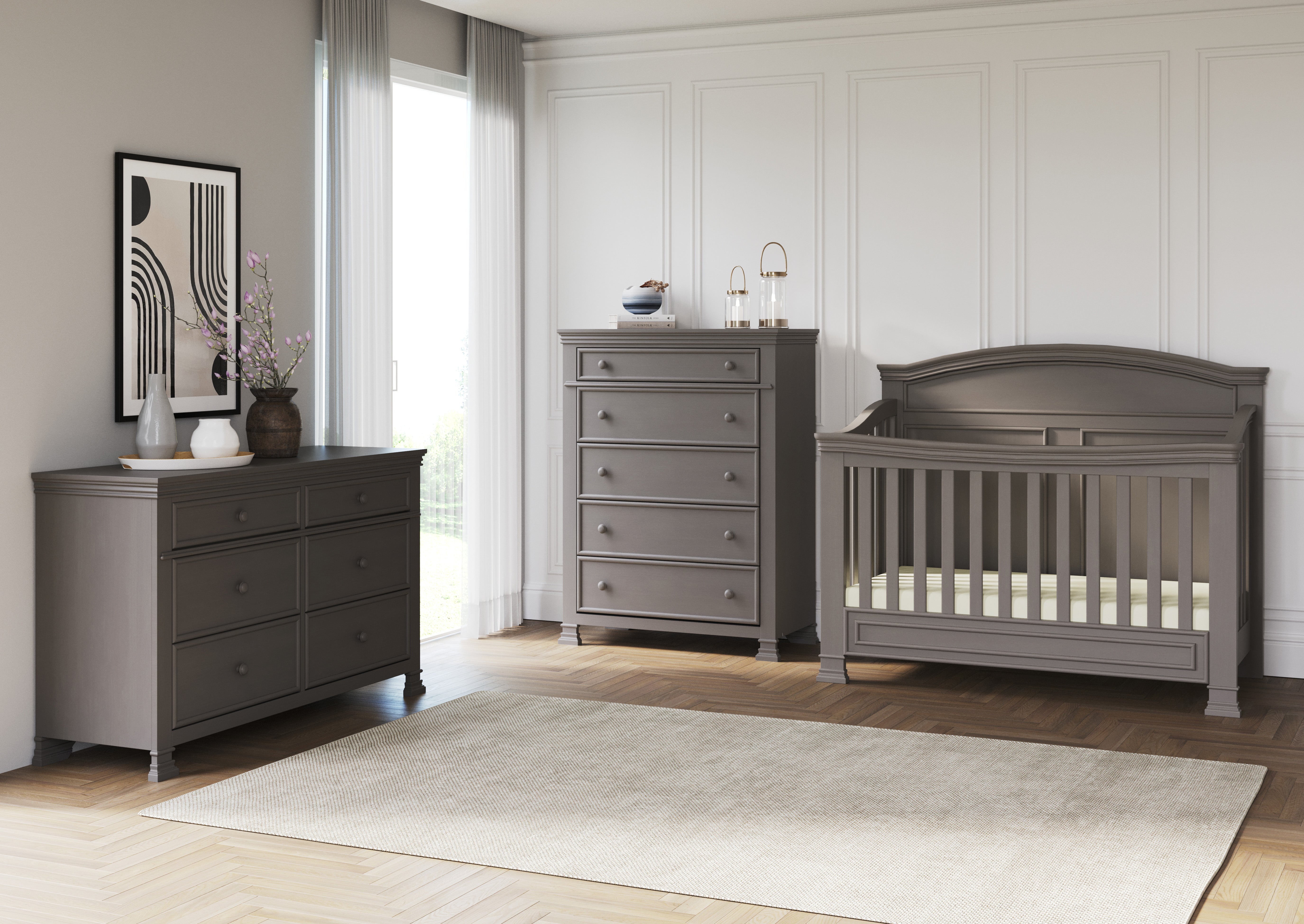 Child Craft Westgate 6-Drawer Double Dresser - Gray Child Craft Westgate 6-Drawer Double Dresser - Gray