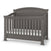 The Child Craft Westgate 4-in-1 Convertible Crib in Chelsea Grey features a high arched back, vertical slats on all sides, and decorative molding details, displayed against a white background.