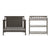 The Child Craft Hampton Flat Top 4-in-1 Convertible Crib in Dapper Gray is shown beside a matching changing table with three open shelves, both against a white background.