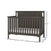 The Child Craft Hampton Flat Top 4-in-1 Convertible Crib in Dapper Gray features a slatted design, solid headboard, and includes a white mattress. Dimensions: 44.75