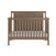 The Child Craft Hampton Flat Top 4-in-1 Convertible Crib in Dusty Heather, crafted from pine wood, features vertical side and front slats, a diagonal high back panel, and a white mattress, displayed on a plain white background.