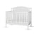 The Child Craft Hampton Arch Top 4-in-1 Convertible Crib in matte white features a high curved headboard, vertical slats, adjustable mattress support, and a simple modern design. Shown empty against a plain white background.