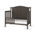 The Child Craft Hampton Arch Top 4-in-1 Convertible Crib in Dapper Grey features a high, curved headboard, open slatted sides, a low safety rail, adjustable mattress support, and is shown with a white mattress on a white background.