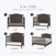 An infographic of the Child Craft Hampton Arch Top 4-in-1 Convertible Crib in Dapper Grey, showing four configurations: a full crib, a toddler bed with a guard rail, a day bed, and a full-size bed.