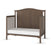 The Child Craft Hampton Arch Top 4-in-1 Convertible Crib in Dusty Heather features slatted sides, a high curved headboard, and a white mattress, displayed against a white background.