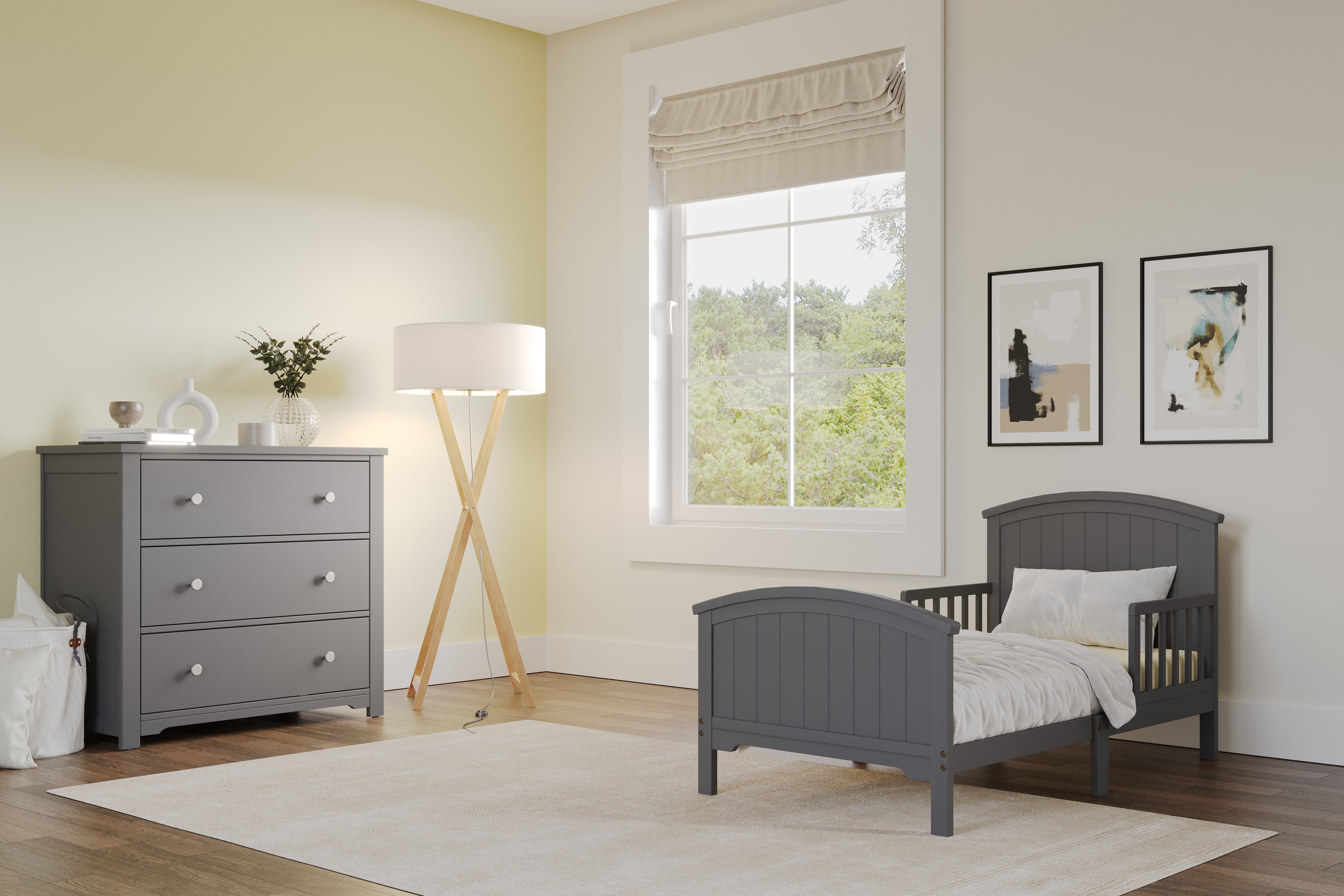 Harmony 3-Drawer Dresser with Changing Table Topper, Cool Gray at Child Craft Harmony 3-Drawer Dresser with Changing Table Topper, Cool Gray at Child Craft