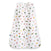 The HALO Eric Carle The Very Hungry Caterpillar 100% Cotton Wearable Blanket TOG 0.5 is a white sleep sack with colorful food, animal, and sun prints, inspired by the classic storybook, and features a handy front zipper.
