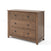 The Child Craft Atwood 3-Drawer Dresser in Cocoa Bean features a chevron-patterned top drawer, two plain lower drawers with round black knobs, and a warm brown finish—ideal for use with a changing table topper.