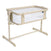 The HALO 2-in-1 Bedside Bassinet Sleeper features mesh sides, adjustable legs, and a sturdy rectangular frame for safe infant sleep, offering parents easy access and visibility throughout the night. Comes in beige.