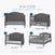 Four cool grey beds—a crib with a Child Craft DreamWeave breathable mattress, toddler bed with side rail, day bed, and full bed—arranged in a grid. Text highlights the Camden 2-Piece Crib is a 4-in-1 convertible from Child Craft.