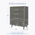 The Child Craft Cranbrook 4 Drawer Chest in Lunar Gray is a mid-century modern dresser, ideal for nurseries, measuring 45