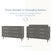 Side-by-side images show the Child Craft Cranbrook Double Dresser in Lunar Gray alone and topped with a changing tray, demonstrating how to easily convert this nursery dresser into a changing station. Text above explains the simple transformation.
