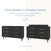 Side-by-side images show a Child Craft Cranbrook Double Dresser, Ebony, with six drawers on the left and as nursery furniture on the right topped with a changing tray. Text above explains converting it into a changing station.