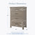 The Child Craft Denman 4 Drawer Chest in Crescent Gray is shown with labeled dimensions: 47