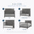 Diagram of the Child Craft Denman 2-Piece Crib and DreamWeave Set in Midnight Grey, showing its conversion from crib to toddler bed, day bed, and full bed; mattress, bed rails, and guard rails sold separately.