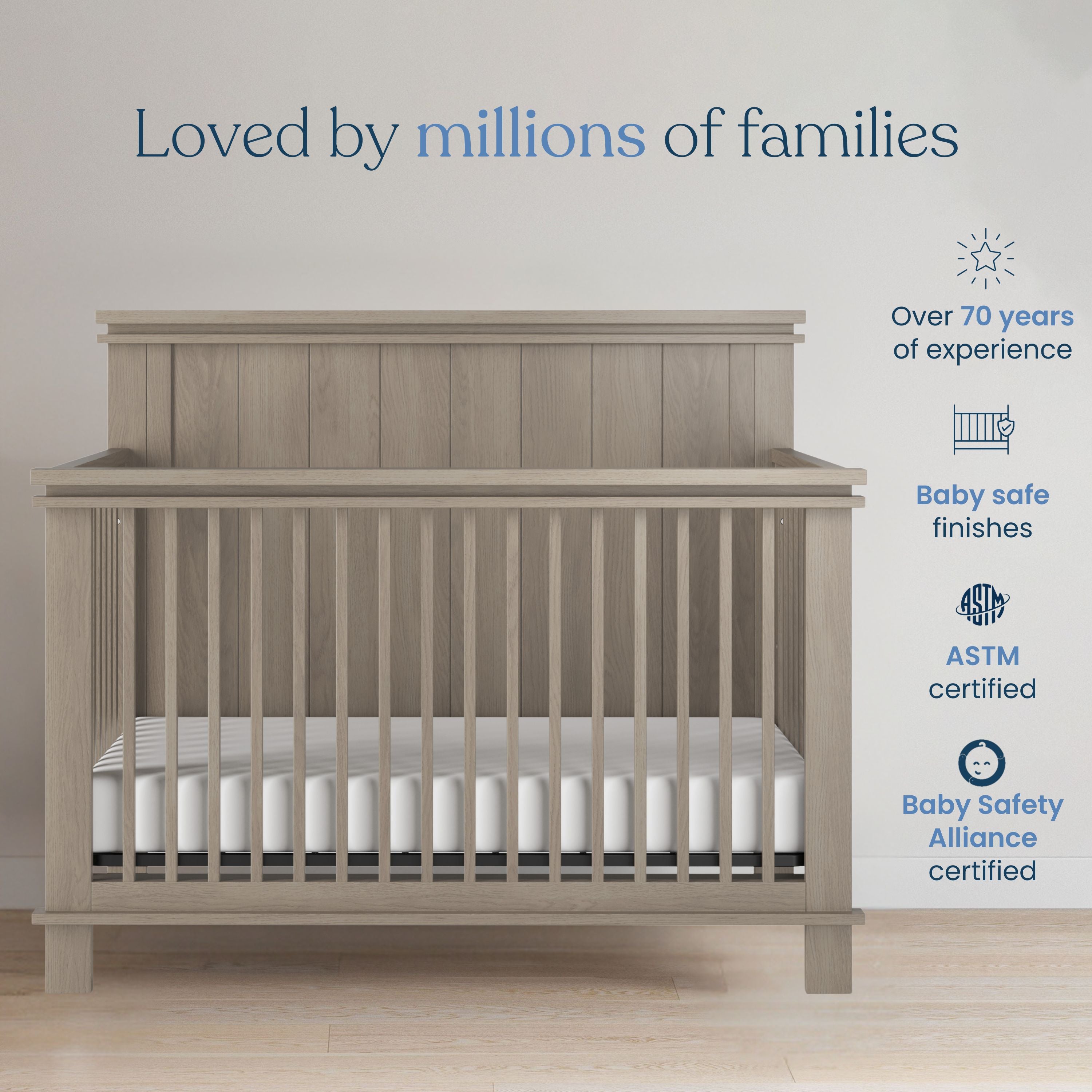 Denman 3-Piece Nursery Set with Crib, Dresser and Chest